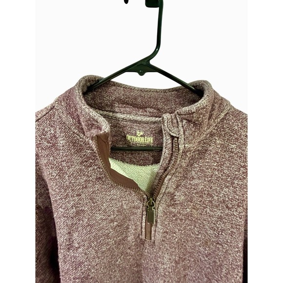 Outdoor Life Fleece 1/4 Zip Pullover Mens Large Burgundy - Picture 1 of 5